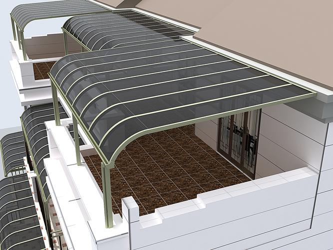 新型露台棚系列 楼上遮雨棚——金属建材的革新之选